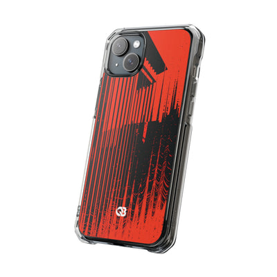 Red Impact MagSafe Phone Case for iPhone - Crimson Brutalist Distortion