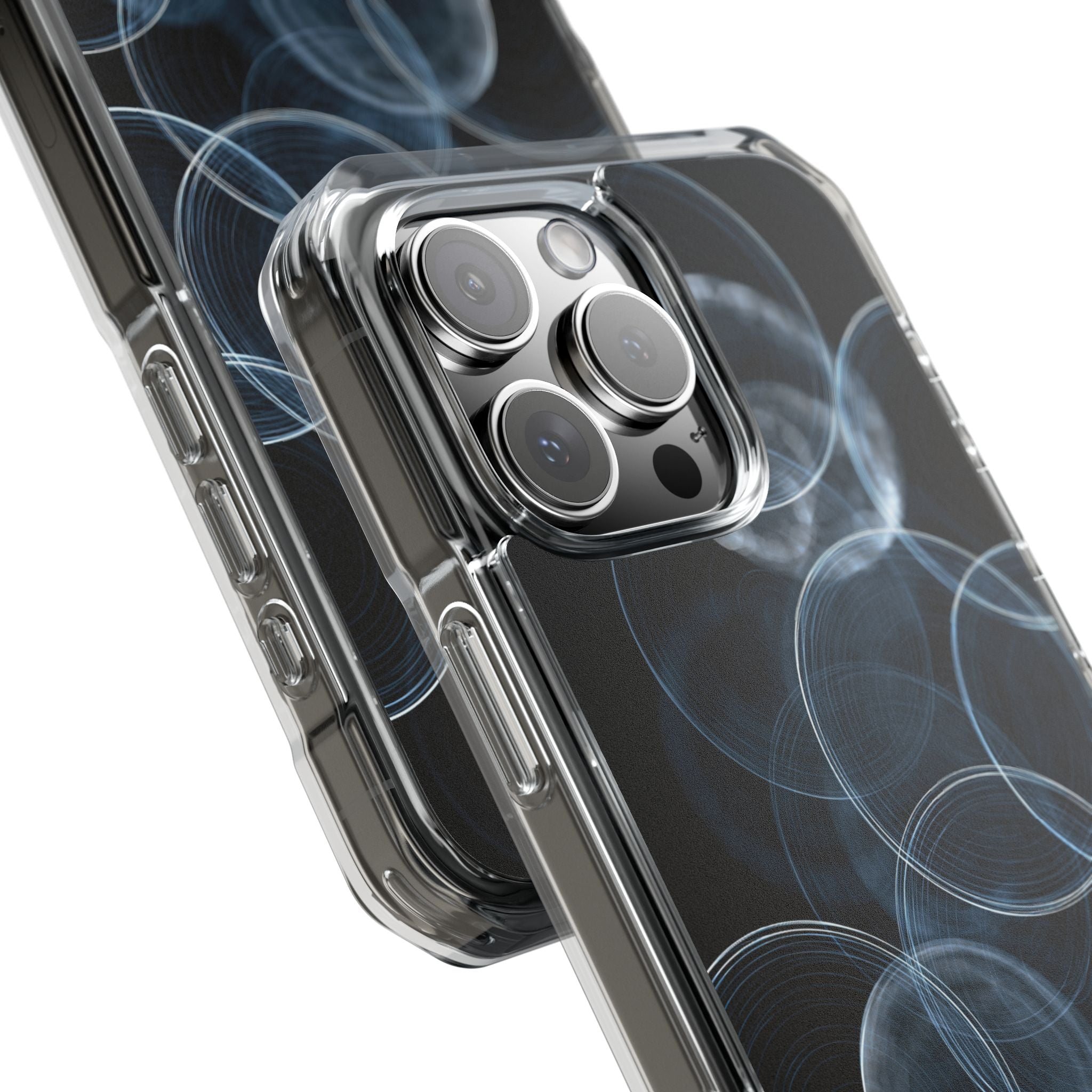 Blue Impact MagSafe Phone Case for iPhone - Cyan Pulse Ripple