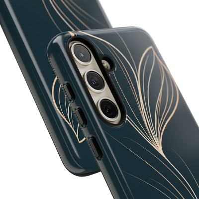 Teal Tough Phone Case for Samsung - Sandstone Silk Flora