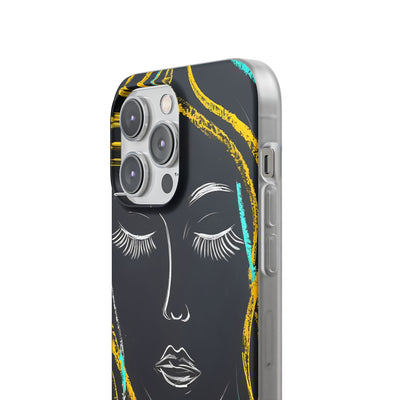 Obsidian Chalk Portrait · Soft Phone Case for iPhone