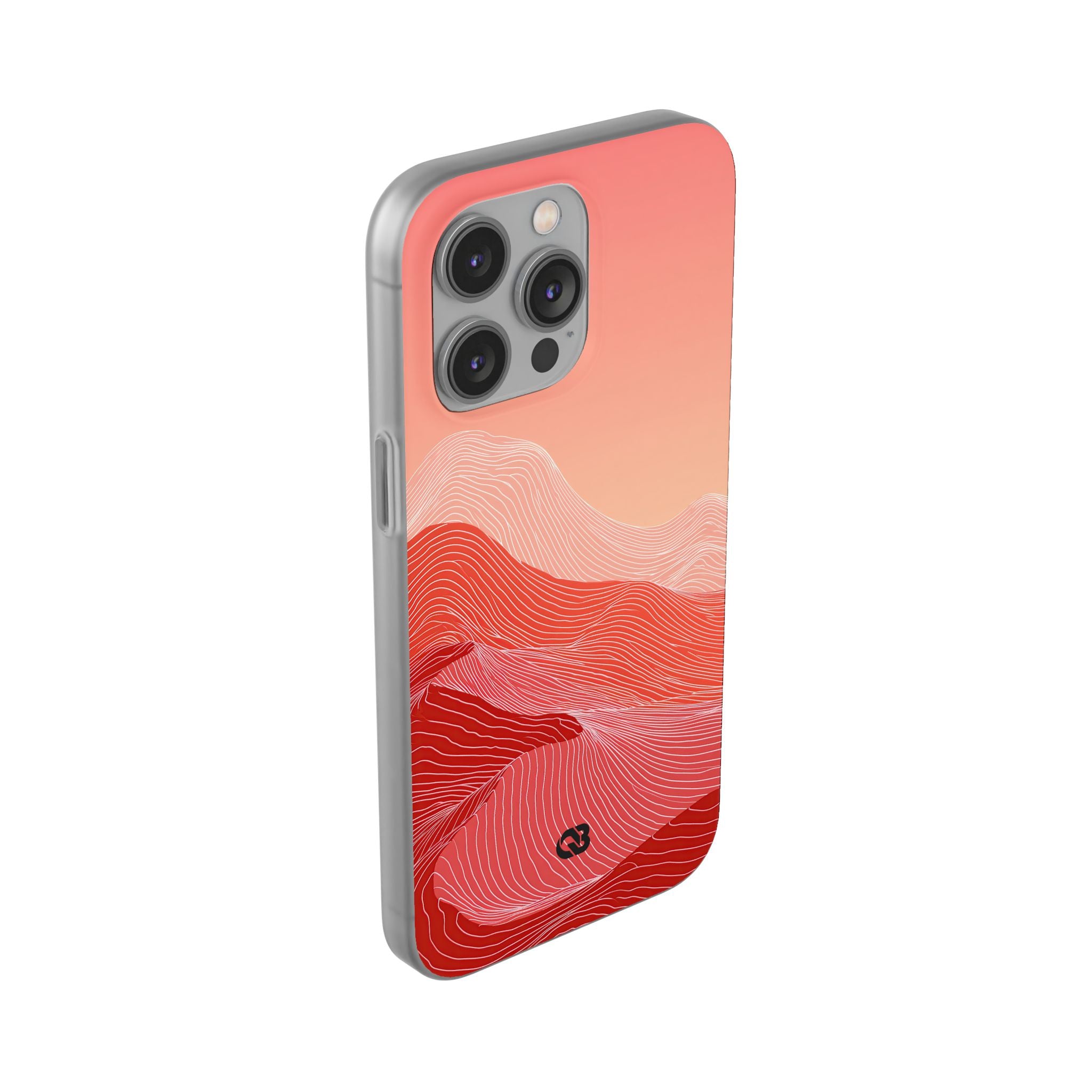 Red Lite Phone Case for iPhone - Crimson Ridge Contour
