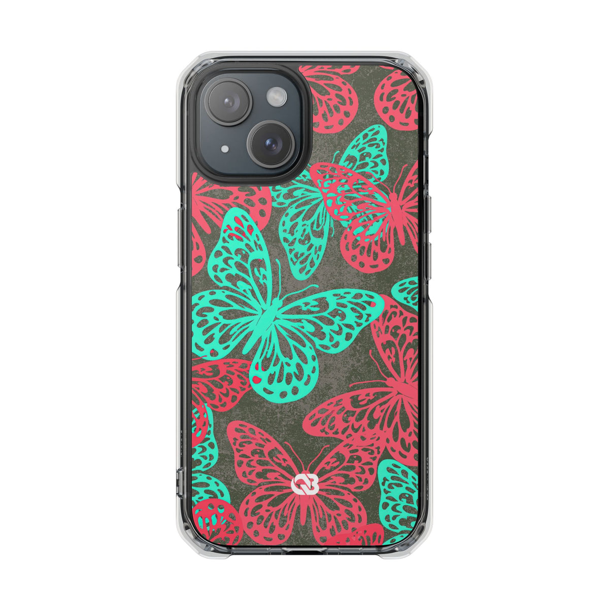Electric Papillon · Clear Impact Magnetic Phone Case for iPhone · Pink