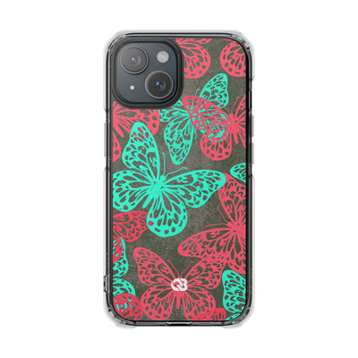 Electric Papillon · Clear Impact Magnetic Phone Case for iPhone · Pink