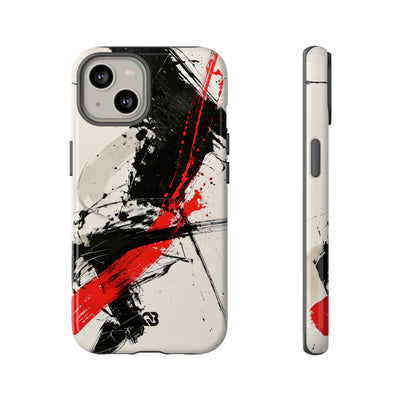 Crimson Sumi Slash · Tough Phone Case for iPhone · White