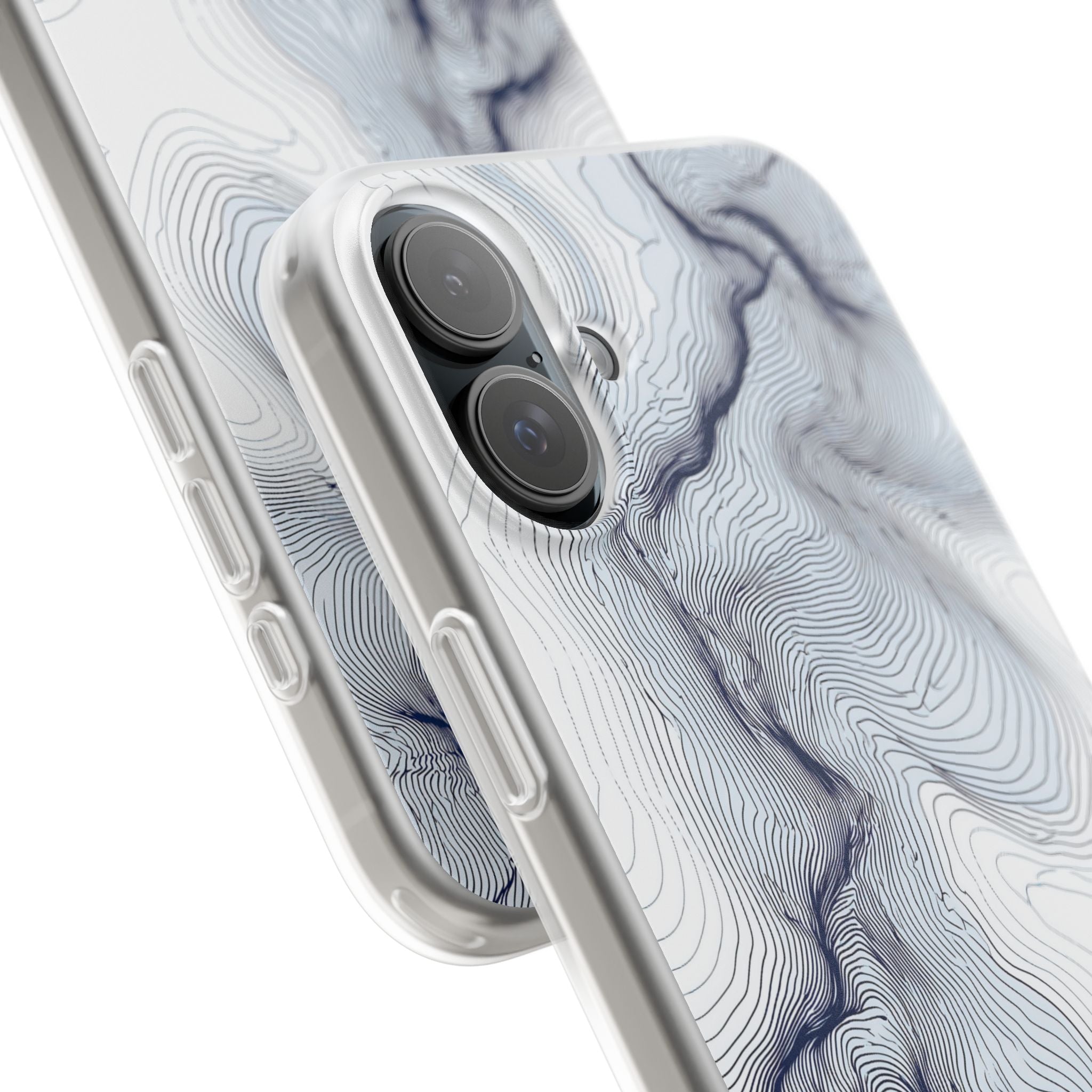 White Lite Phone Case for iPhone - Nordic Ridge Topo