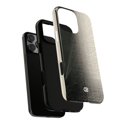 Beige Tough Phone Case for iPhone - Brutalist Graphite Grid