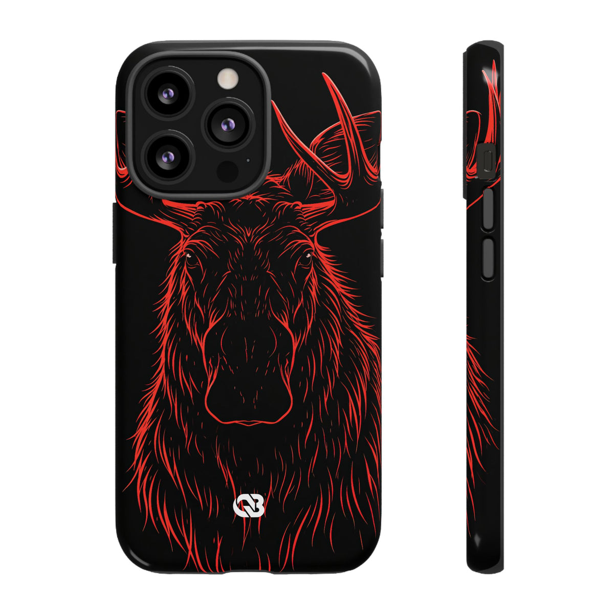 Nordic Moose Contour · Tough Phone Case for iPhone · Red