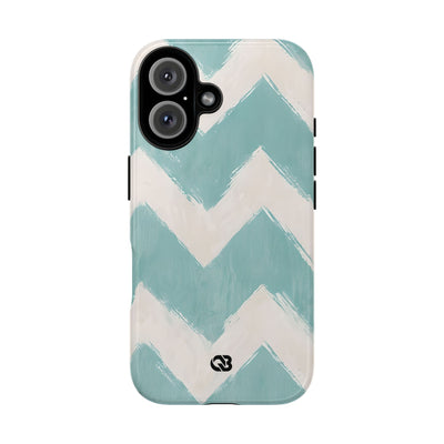 Teal Painted Chevron · Tough Phone Case for iPhone
