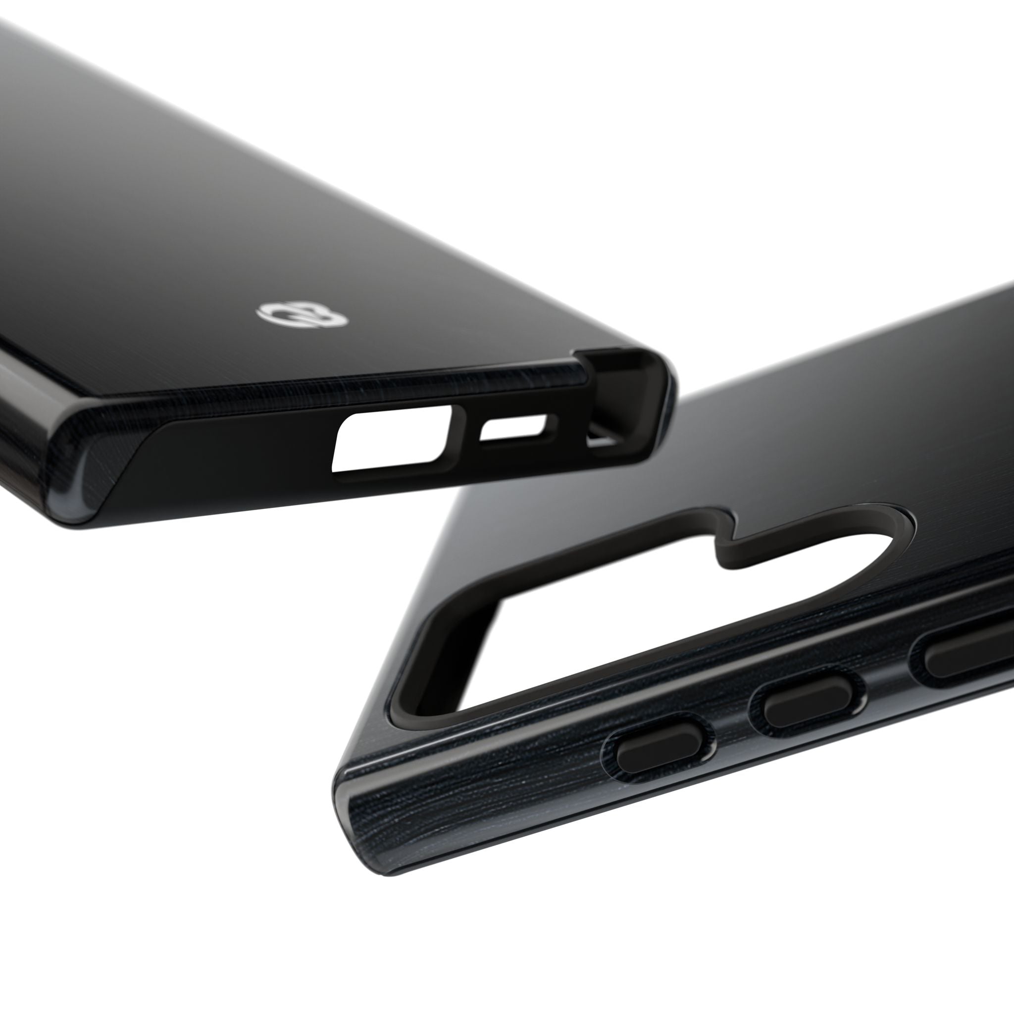 Black Tough Phone Case for Samsung - Midnight Brushed Grain