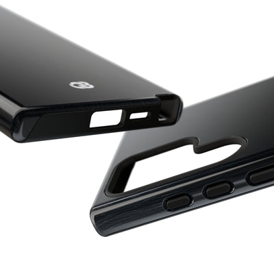 Black Tough Phone Case for Samsung - Midnight Brushed Grain