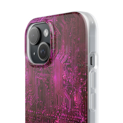 Magenta Circuit Trace · Lite Phone Case for iPhone ·  Pink