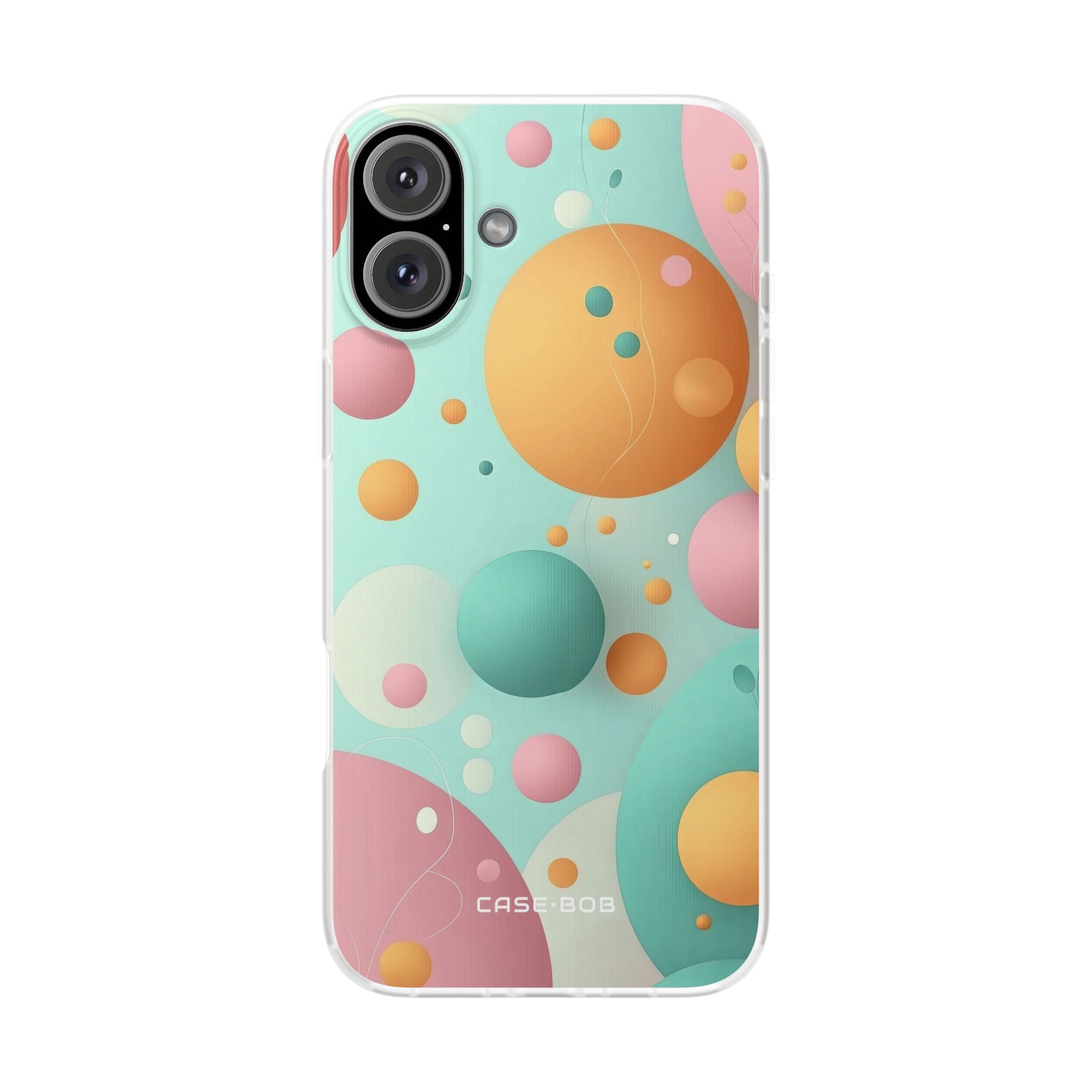 Pastel Circles iPhone 16 Plus Cover - Blød