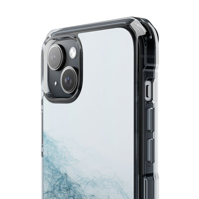 Teal Impact MagSafe Phone Case for iPhone - Cyan Vector Lattice