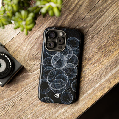 Black Tough Phone Case for iPhone - Frosted Ring Matrix