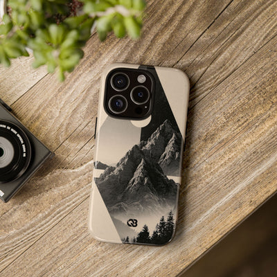 Beige Tough Phone Case for iPhone - Obsidian Summit Parchment