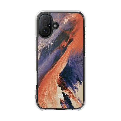 Solar Aura Drift · Clear Impact Magnetic Phone Case for iPhone · Orange