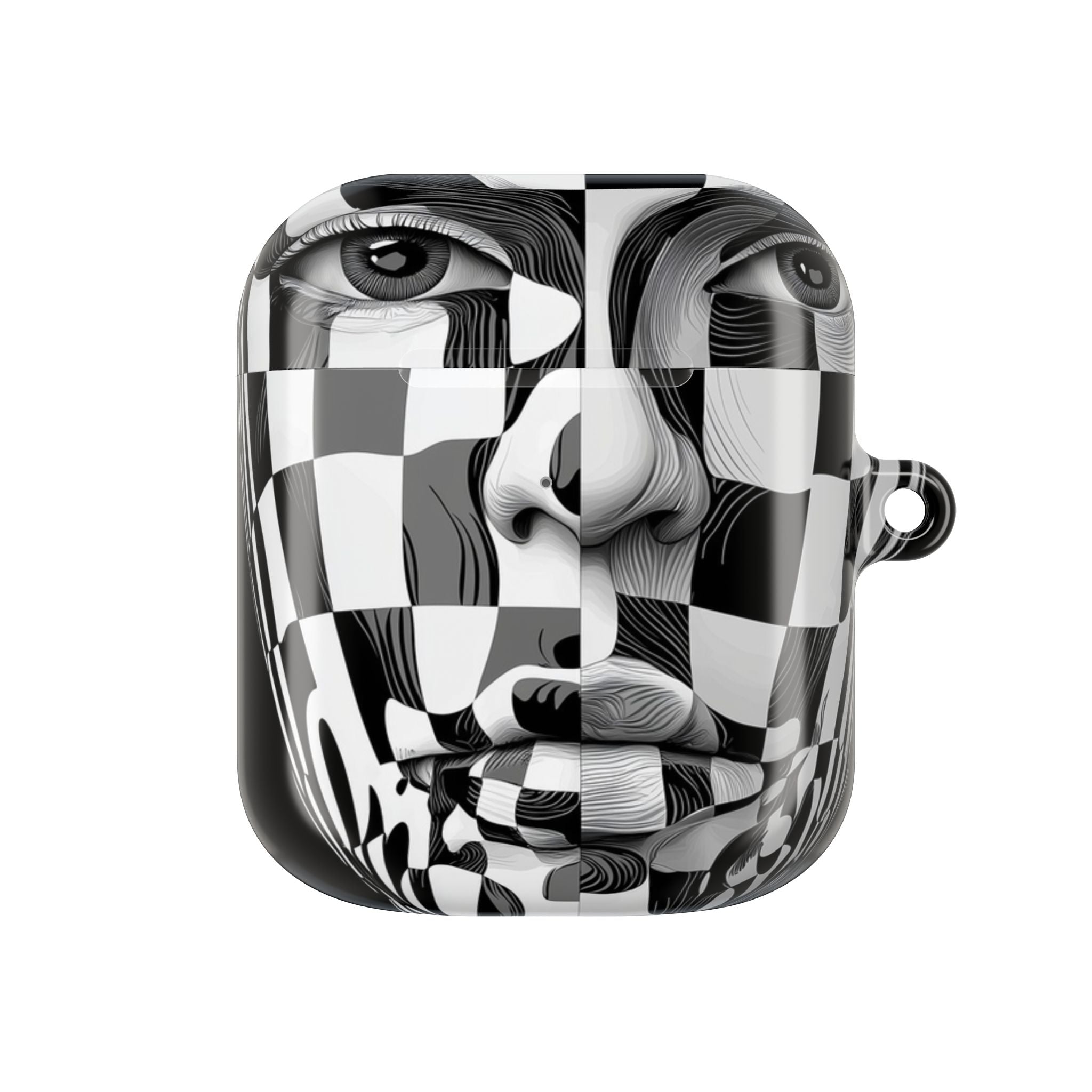 Mirrored Checkerboard Face - AirPods Case