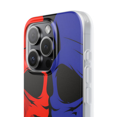 Crimson Cobalt Skulls · Soft Phone Case for iPhone