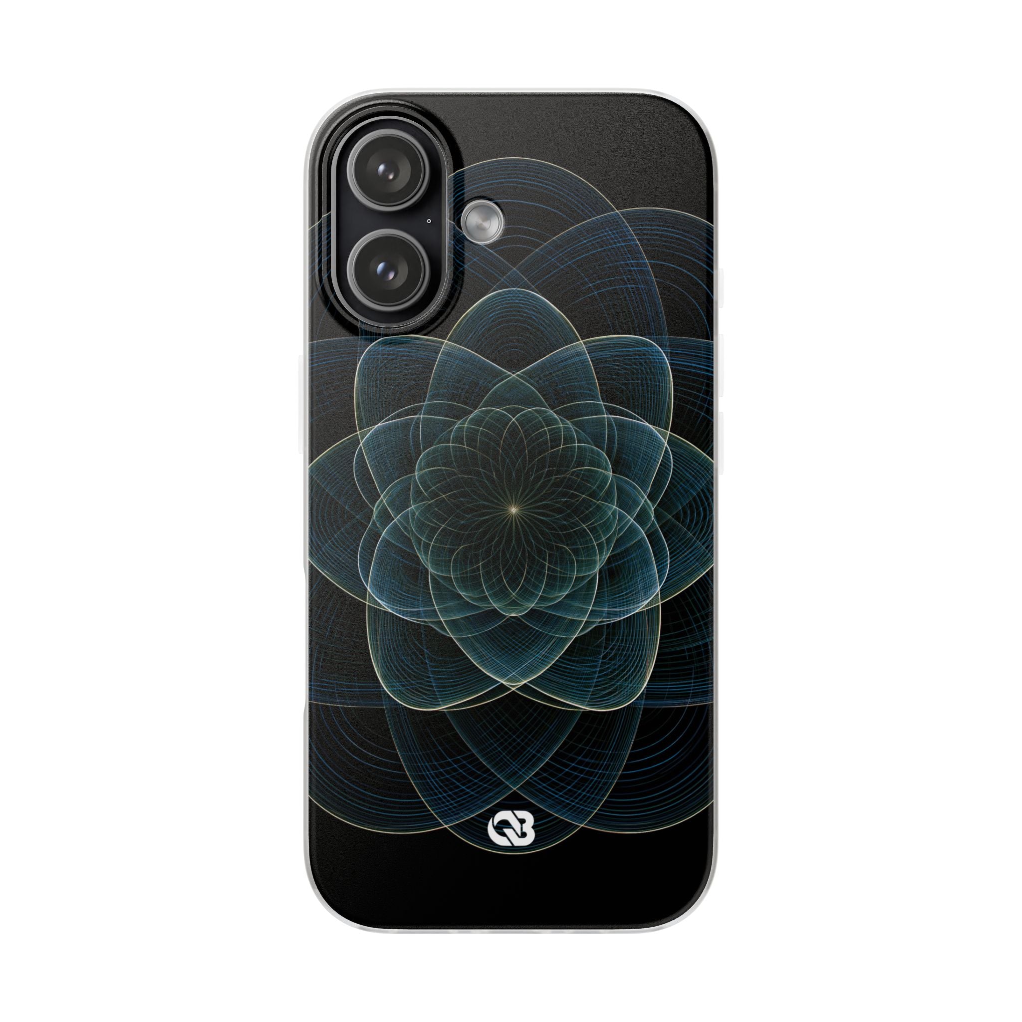Blue Lite Phone Case for iPhone - Celestial Wireframe Bloom