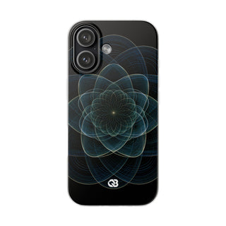 Blue Lite Phone Case for iPhone - Celestial Wireframe Bloom