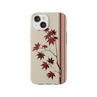 Red Lite Phone Case for iPhone - Crimson Momiji Stripe
