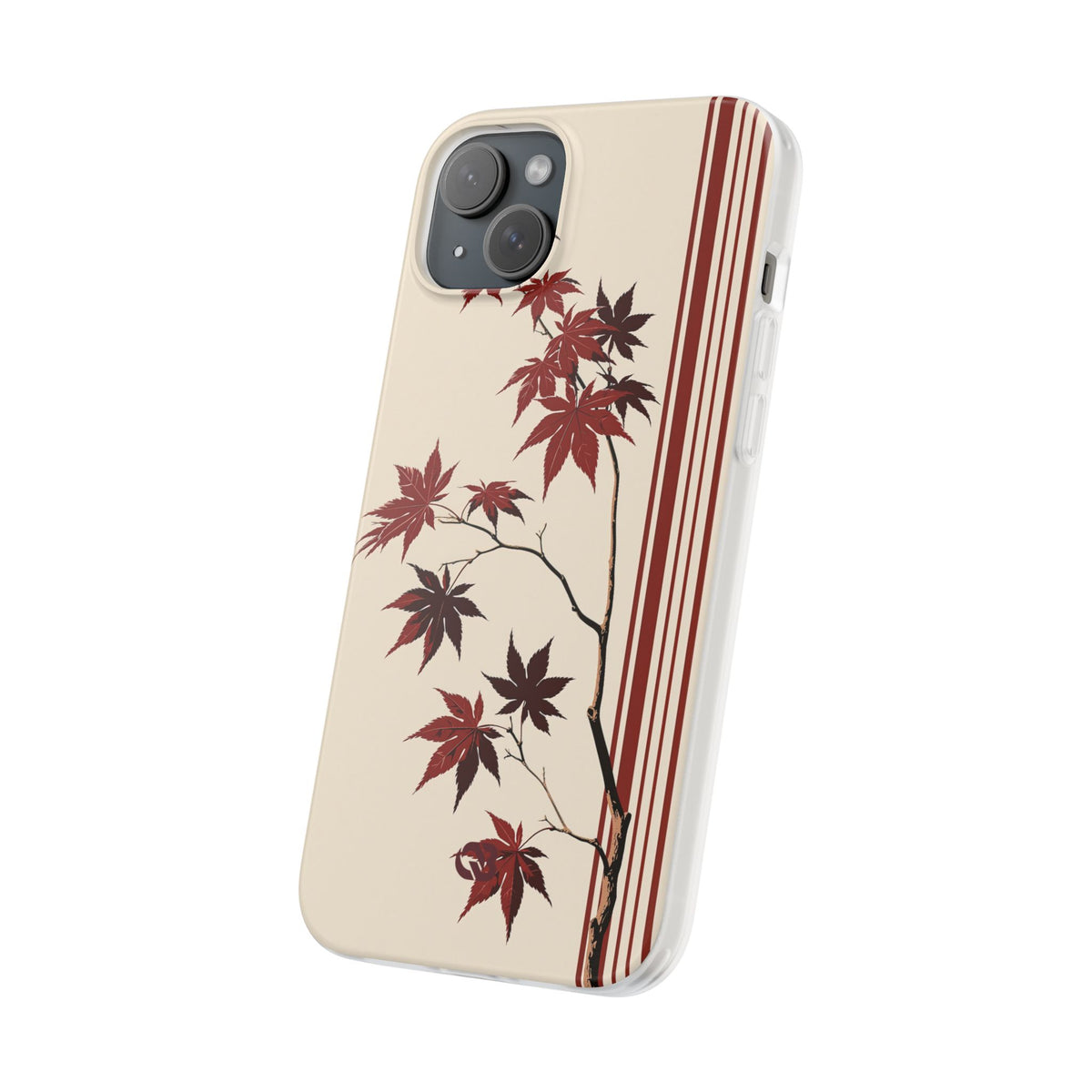 Crimson Maple Branch · Lite Phone Case for iPhone ·  Beige