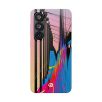 Blue Lite Phone Case for Samsung - Fractured Data Skyline