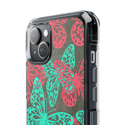 Electric Papillon · Clear Impact Magnetic Phone Case for iPhone · Pink