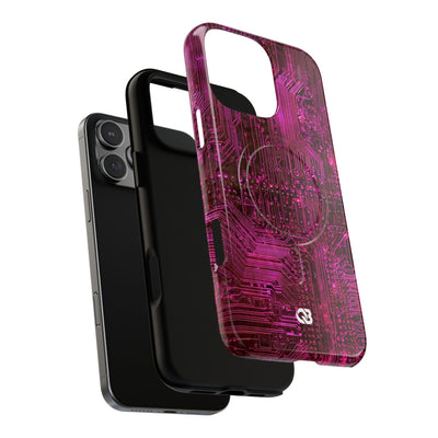 Magenta Circuit Trace · Tough 2.0 Magnetic Phone Case for iPhone · Pink