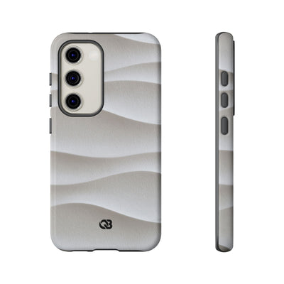 White Tough Phone Case for Samsung - Arctic Flow Ridges