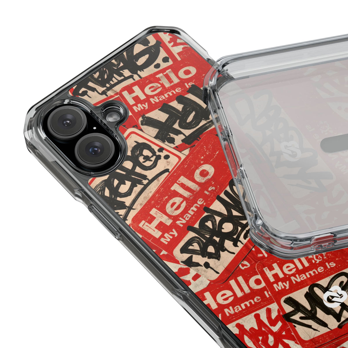 Slap Tag Collage · Clear Impact Magnetic Phone Case for iPhone · Red