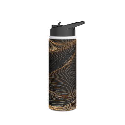 Gilded Ridge Lines · Insulated Water Bottle · Black