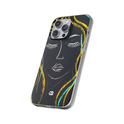 Obsidian Chalk Portrait · Soft Phone Case for iPhone