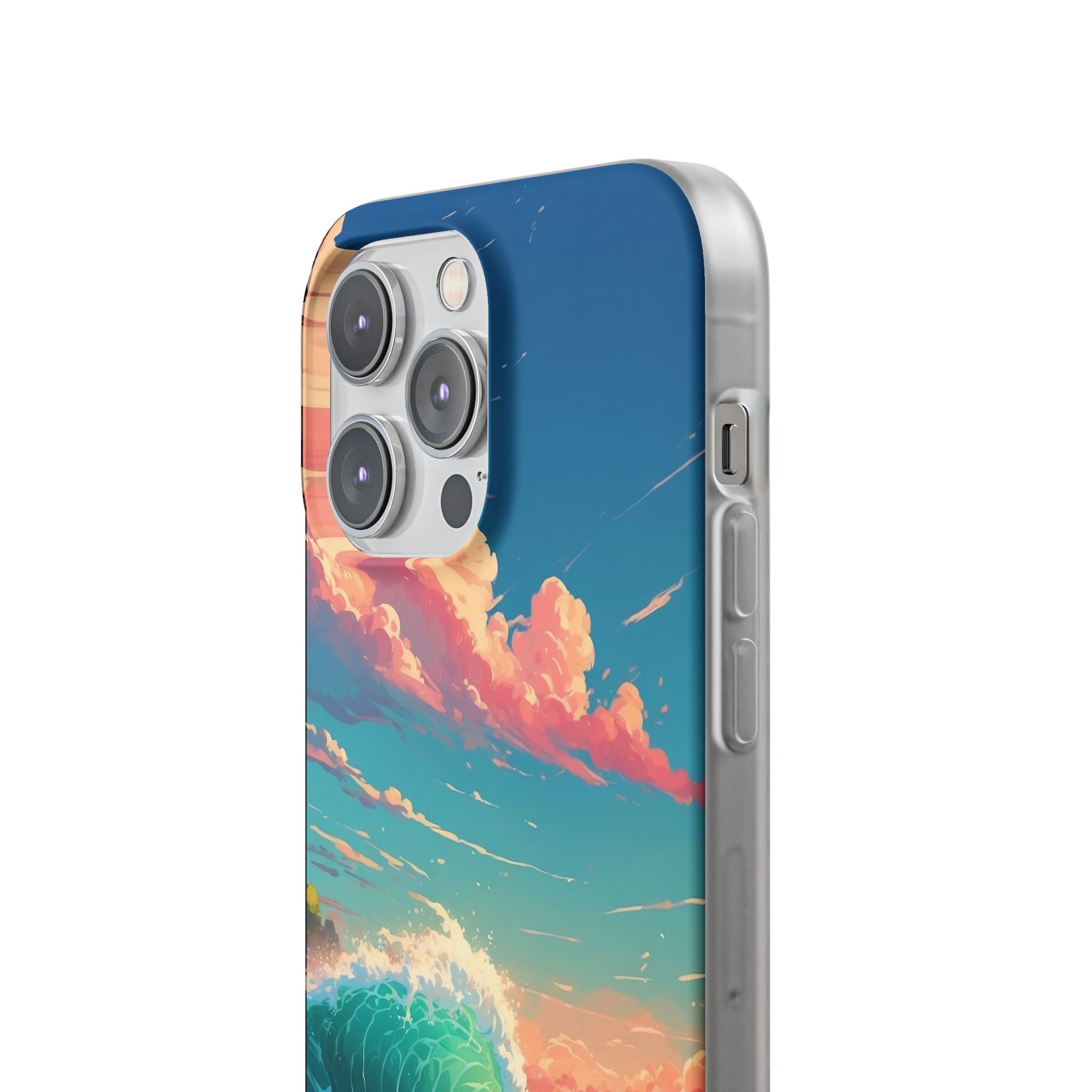 Turkoosi Curl iPhone 14 Pro Max -pehmeä suojakotelo