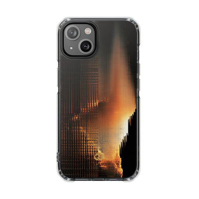 Luminous Grid · Clear Impact Magnetic Phone Case for iPhone · Black
