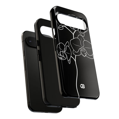Black Tough Phone Case for Google Pixel - Noir Alabaster Orchid
