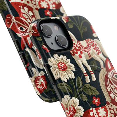 Nordic Dala Meadow · Tough 2.0 Magnetic Phone Case for iPhone · Red