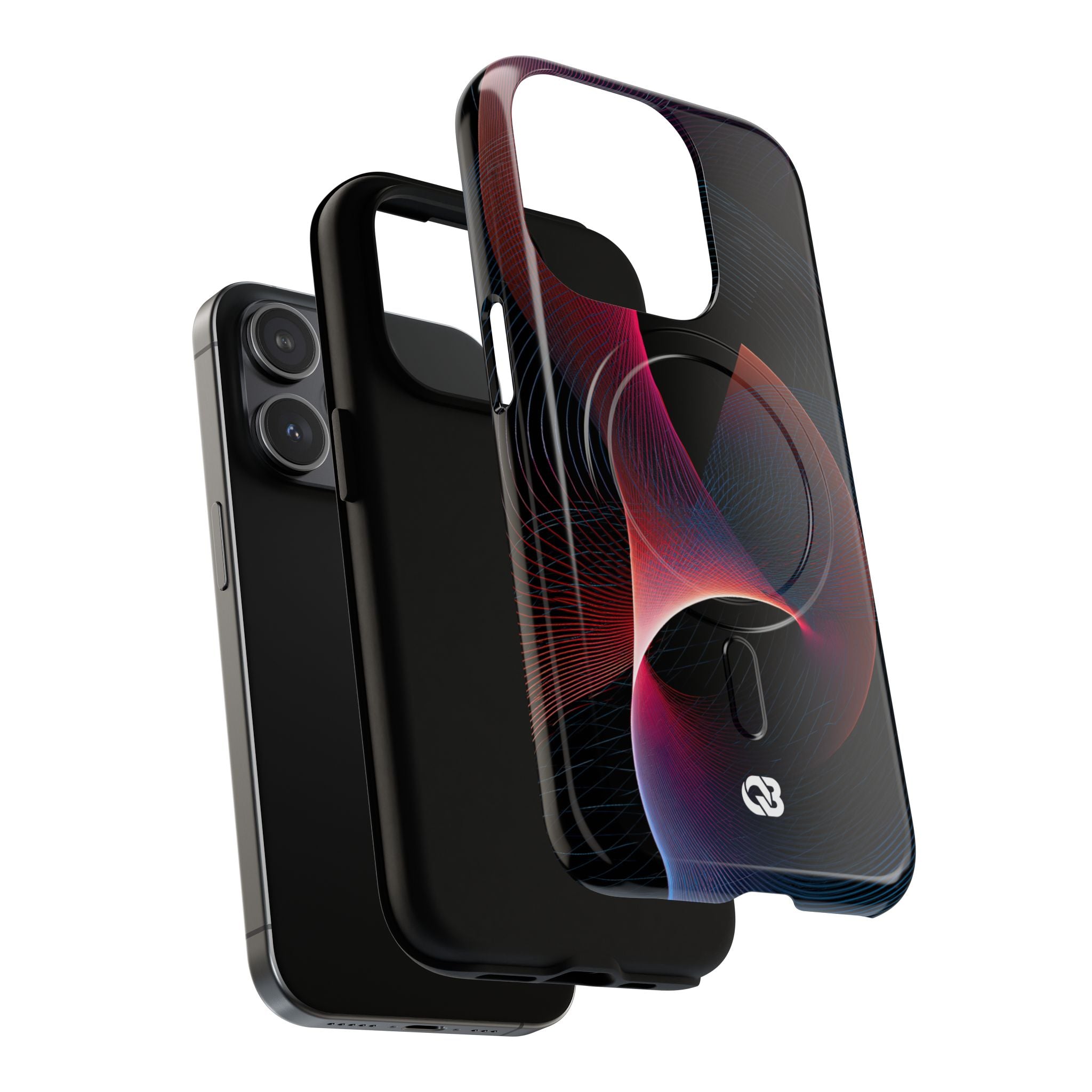 Black Tough 2.0 Magsafe Phone Case for iPhone - Cobalt Crimson Flux