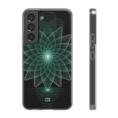 Green Lite Phone Case for Samsung - Cyan Signal Bloom