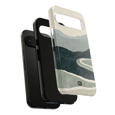 Green Tough Phone Case for Google Pixel - Misty Sage Valley
