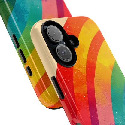 Texturierter Regenbogenbogen iPhone 16 Case - Tough