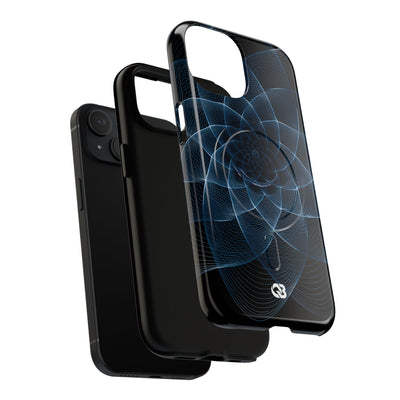 Blue Tough 2.0 Magsafe Phone Case for iPhone - Cobalt Geometric Bloom