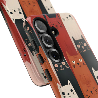 Verlängerte Katzen Schwarz Samsung S25 Case - Tough