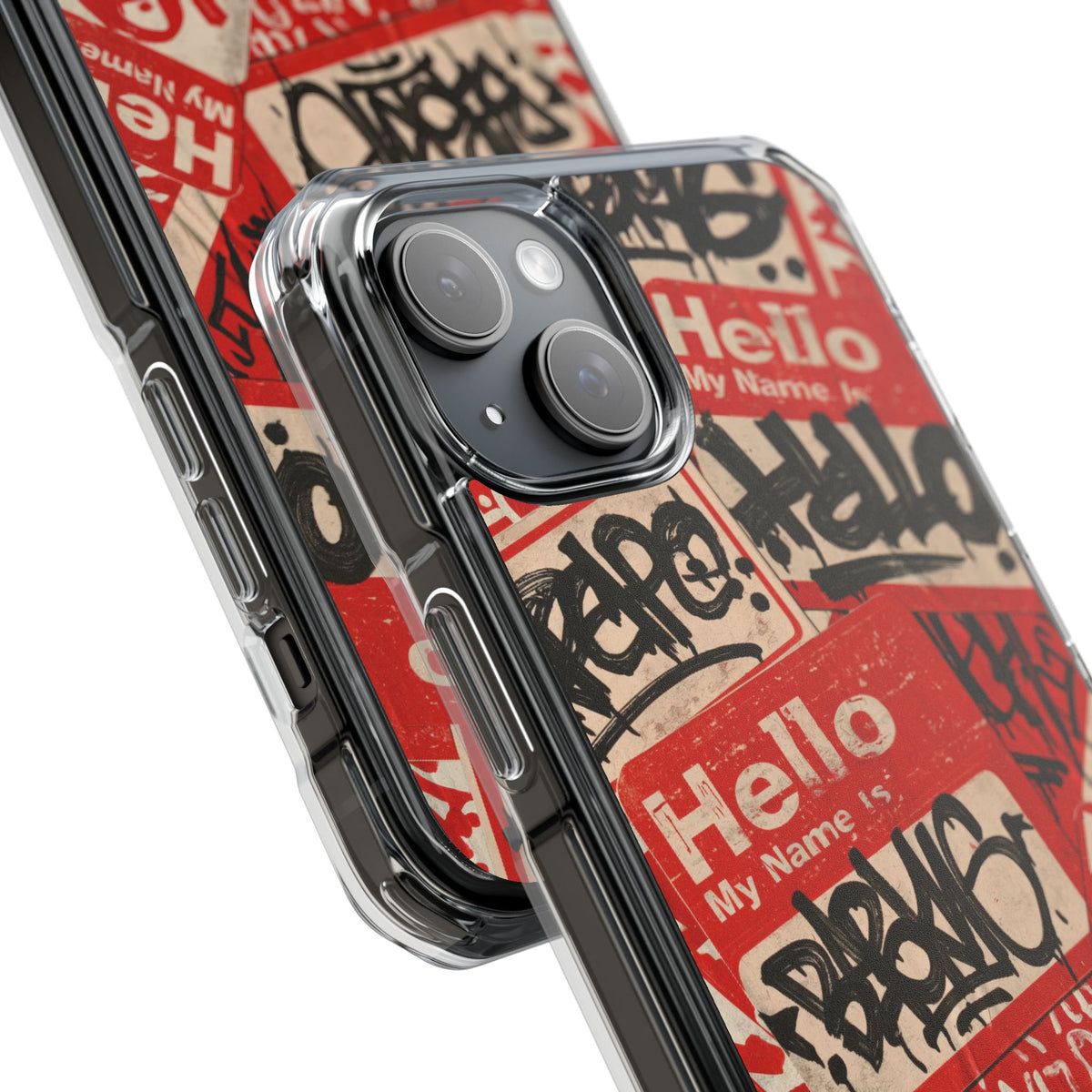Slap Tag Collage · Clear Impact Magnetic Phone Case for iPhone · Red