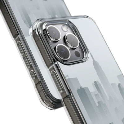 Grey Impact MagSafe Phone Case for iPhone - Steel Mist Skyline