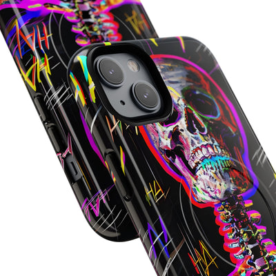 Neon Glitch Skeleton · Tough+ Coque de téléphone pour iPhone · Magsafe