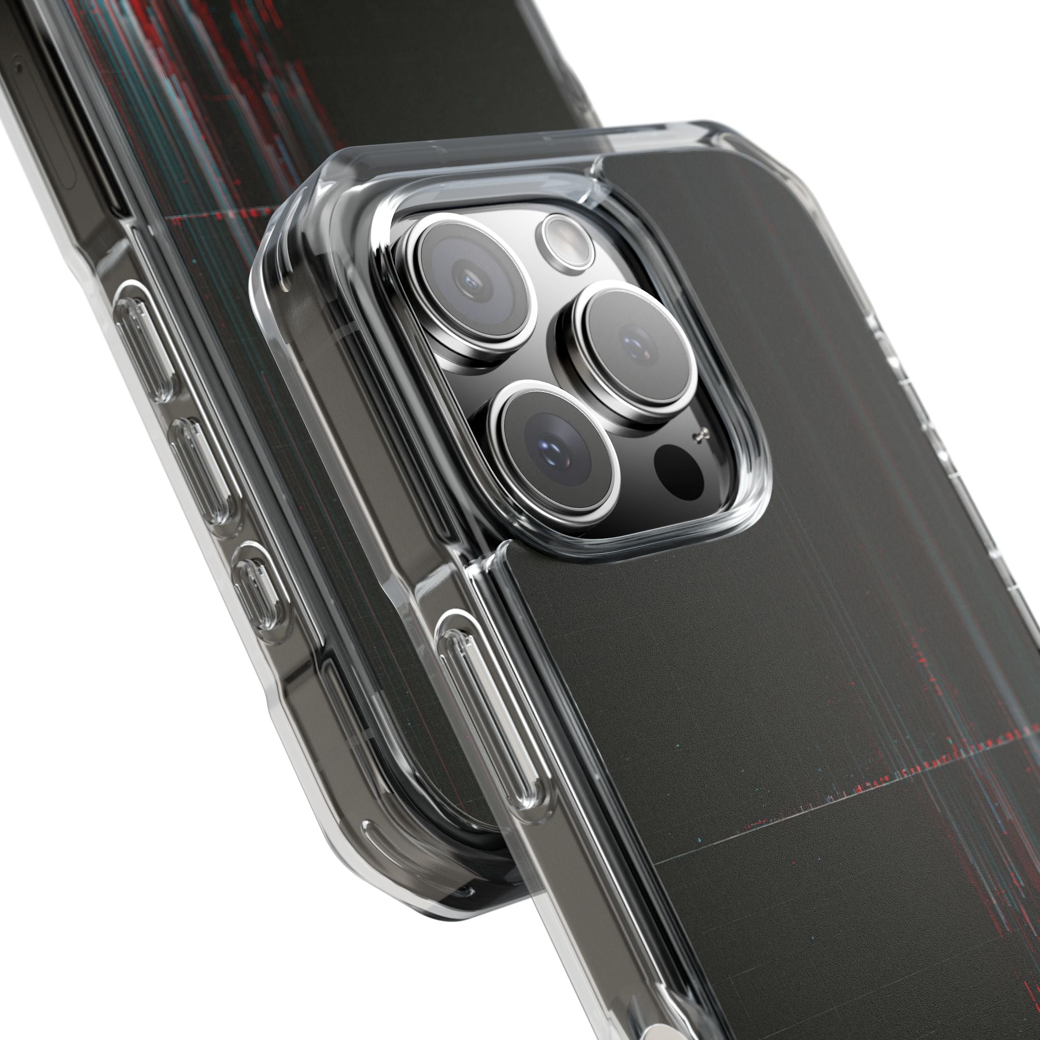 Black Impact MagSafe Phone Case for iPhone - Corrupted Data Stream