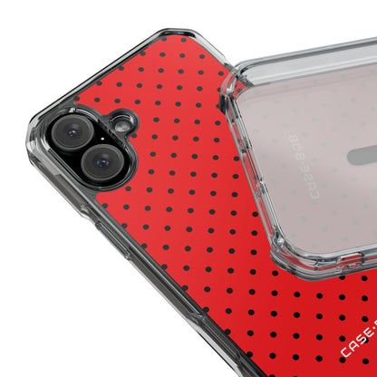 Crimson Dot Matrix iPhone 16 Plus Case - Impact
