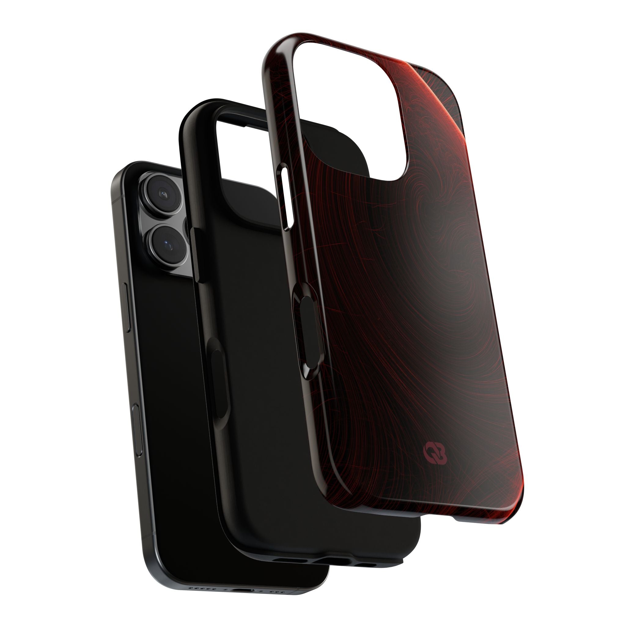Red Tough Phone Case for iPhone - Crimson Flare Flux