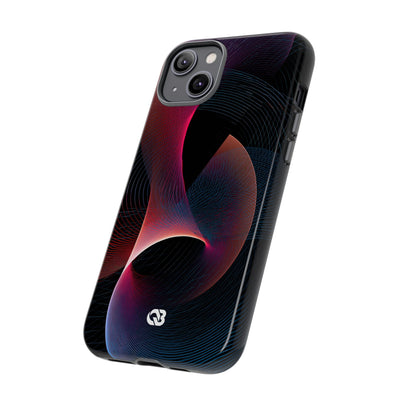 Black Tough Phone Case for iPhone - Cobalt Crimson Flux